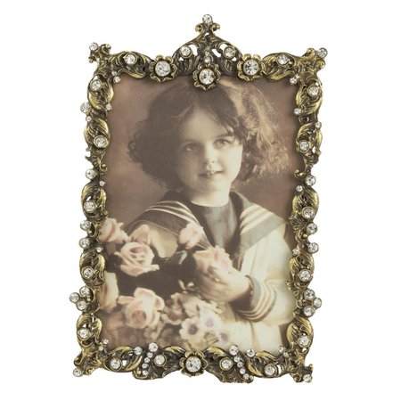 RLM DISTRIBUTION SARO Jeweled Photo Frame with Wavy Borders Clear HO2657843